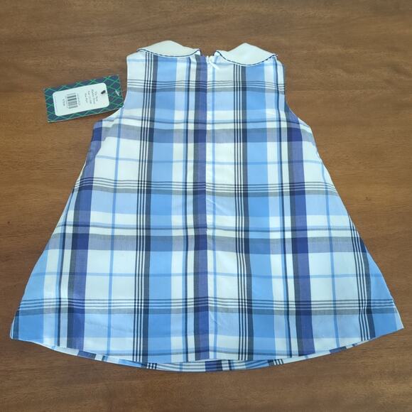Classic Prep Maddie Summit Blue seersuckers Plaid/ collard dress size 12-18M NEW - Picture 6 of 8